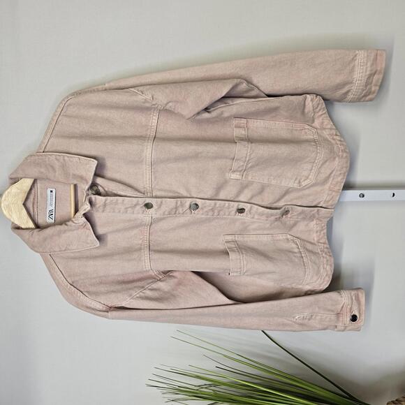 Zara Jackets & Blazers - Zara Women's Pink Denim Jacket Size S